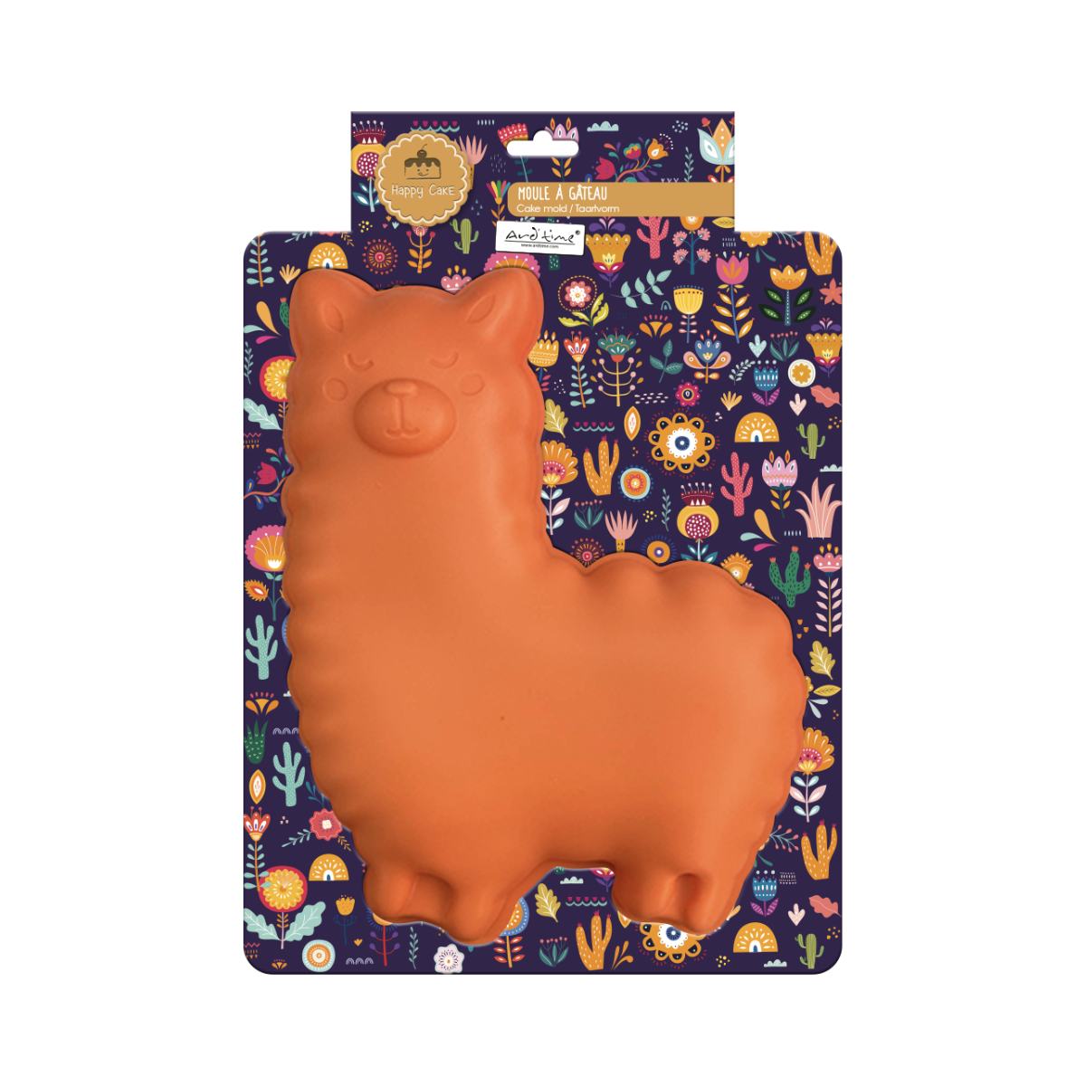 EC-HACLAMA Moule à gâteau en silicone forme Lama, Happy Cake