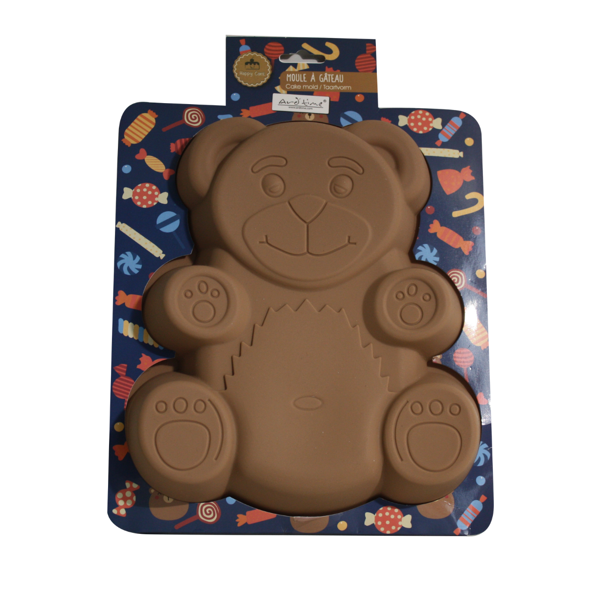 EC-HACOURS Moule à gâteau en silicone forme Ours, Happy Cake