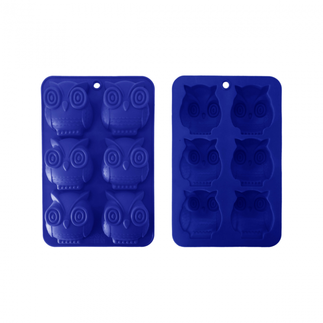 EC-HAC6HIB Lot de 6 mini moules en silicone forme Hibou, Happy Cake EC-HAC6HIB Lot de 6 mini moules en silicone forme Hibou, Happy Cake