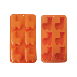 EC-HAC6LAMA Lot de 6 mini moules en silicone forme Lama, Happy Cake EC-HAC6LAMA Lot de 6 mini moules en silicone forme Lama, Happy Cake