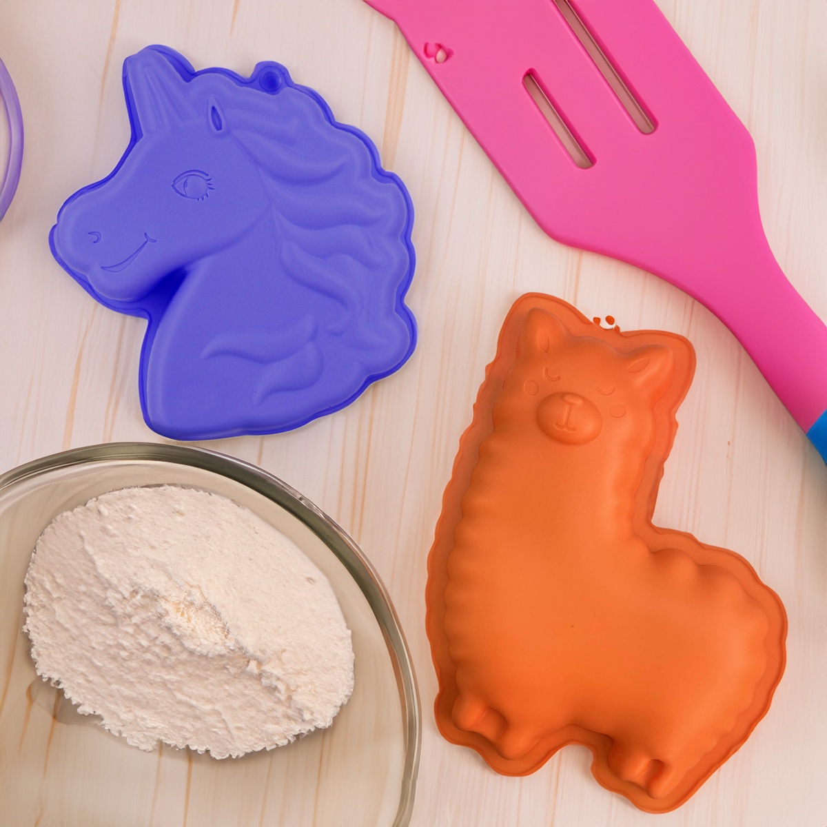 EC-HAC6OURS Lot de 6 mini moules en silicone forme Ours, Happy Cake