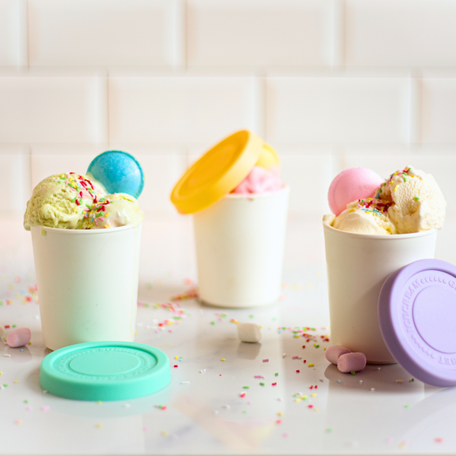 EC-GEL4BACS Set de 4 pots à glace réutilisables 220 ml, Gelatéria EC-GEL4BACS Set de 4 pots à glace réutilisables 220 ml, Gelatéria