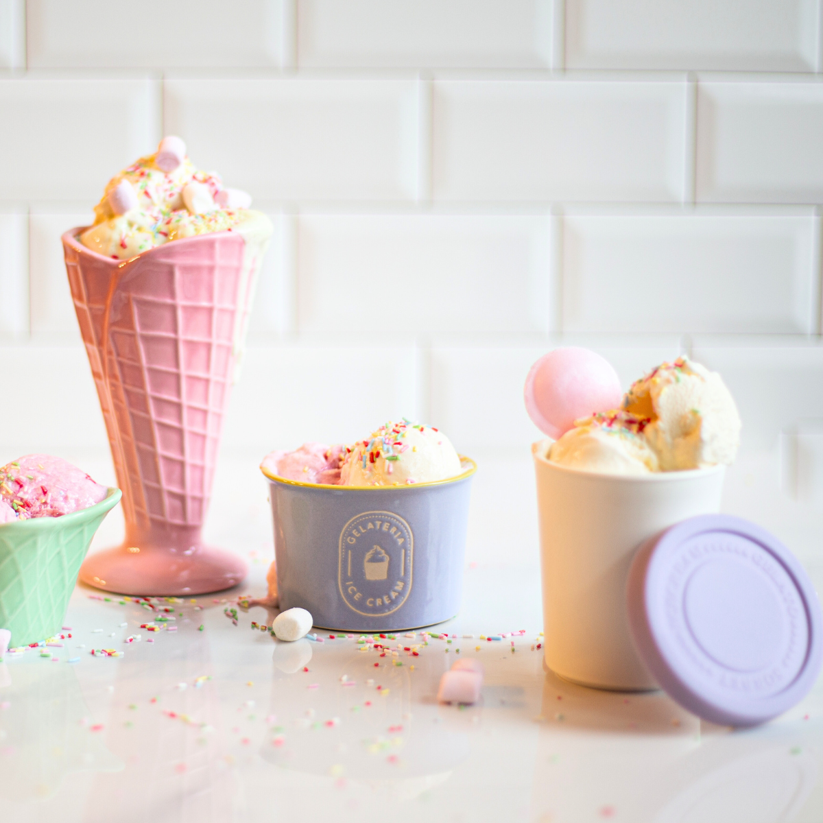 EC-GEL4BACS Set de 4 pots à glace réutilisables 220 ml, Gelatéria