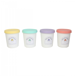 EC-GEL4BACS Set de 4 pots à glace réutilisables 220 ml, Gelatéria EC-GEL4BACS Set de 4 pots à glace réutilisables 220 ml, Gelatéria
