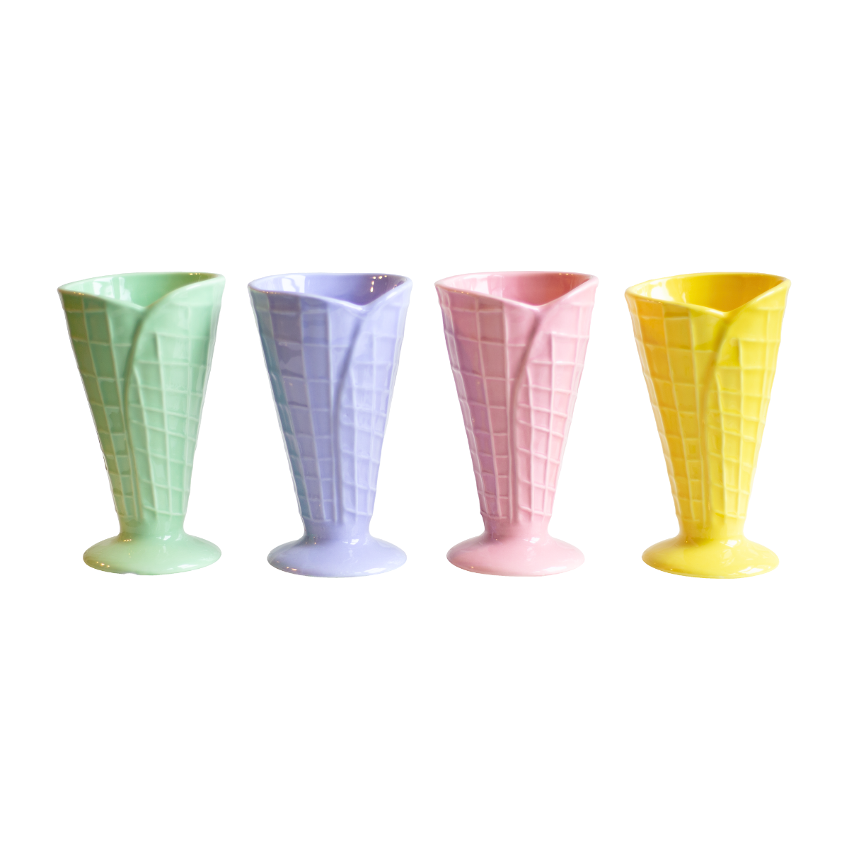 EC-4GELCONE Lot de 4 coupes cône à glaces, Gelatéria