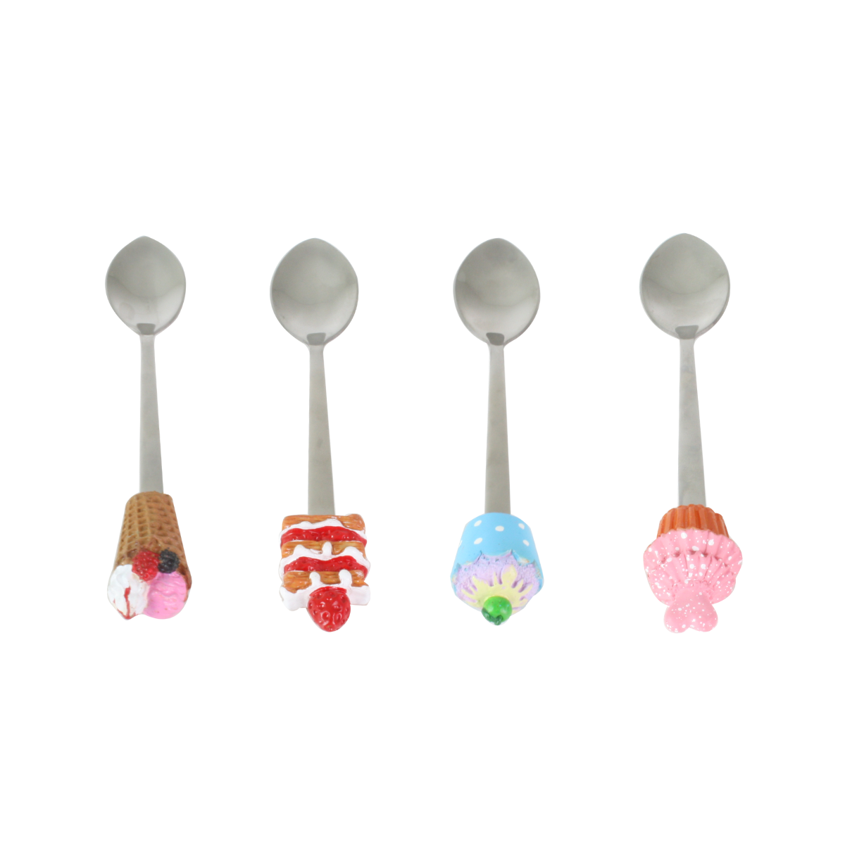 EC-GEL4CUIL Set de 4 cuillères à glaces fantaisie, Gelatéria