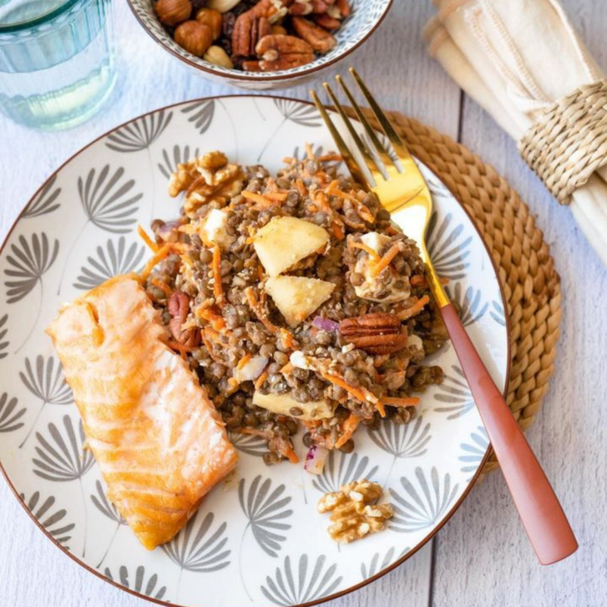 EC-YOKOM24PC Ménagère 16 pièces en inox gold et beige, YOKOTE