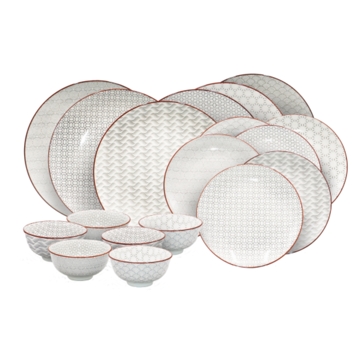 EC-SLOSERV18 Service d'assiettes et bols 18 pièces, SLOW