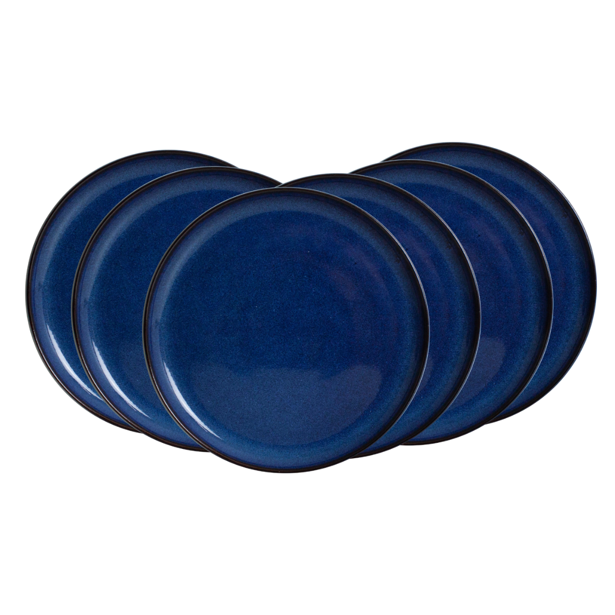 EC-BM6ASGM Lot de 6 grandes assiettes, BLUE MOON