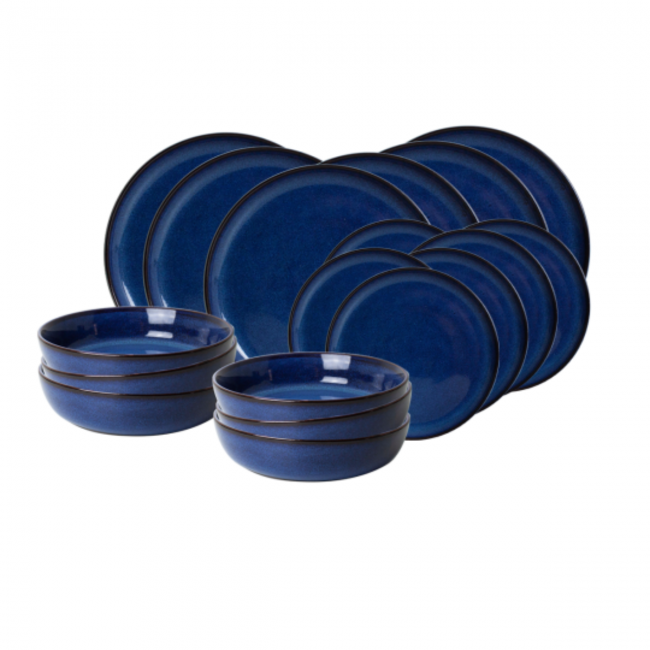 EC-BMSERV18 Service d'assiettes et bols 18 pièces, BLUE MOON EC-BMSERV18 Service d'assiettes et bols 18 pièces, BLUE MOON
