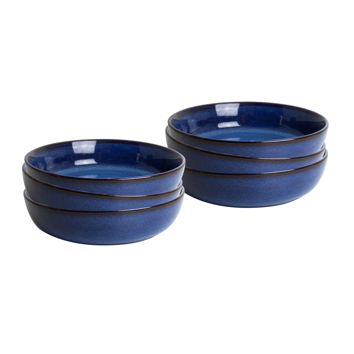EC-BM6ASCR Lot de 6 assiettes creuses, BLUE MOON