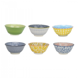 EC-6SABBOL15-3 Lot de 6 bols médiums design 3, SABAE EC-6SABBOL15-3 Lot de 6 bols médiums design 3, SABAE