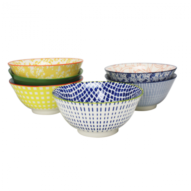 EC-6SABBOL15-3 Lot de 6 bols médiums design 3, SABAE EC-6SABBOL15-3 Lot de 6 bols médiums design 3, SABAE