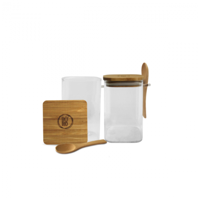 EC-2BOPOCUILPM Lot de 2 bocaux de conservation et cuillère, petit modèle, BO BYO EC-2BOPOCUILPM Lot de 2 bocaux de conservation et cuillère, petit modèle, BO BYO