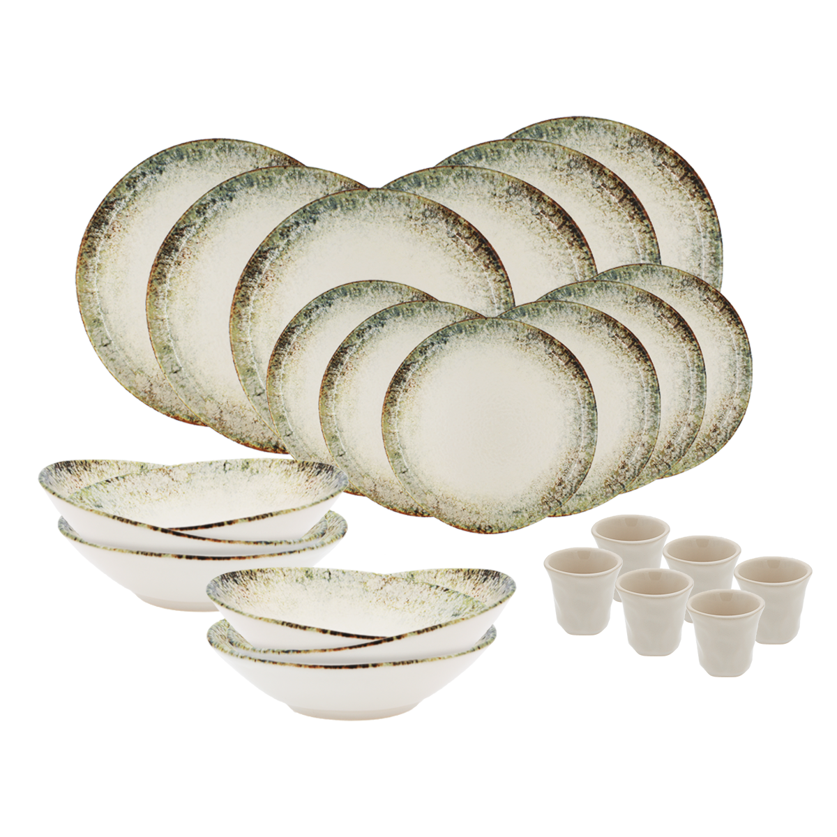 EC-JADSERV24 Service à vaisselle 24 pièces, Jade