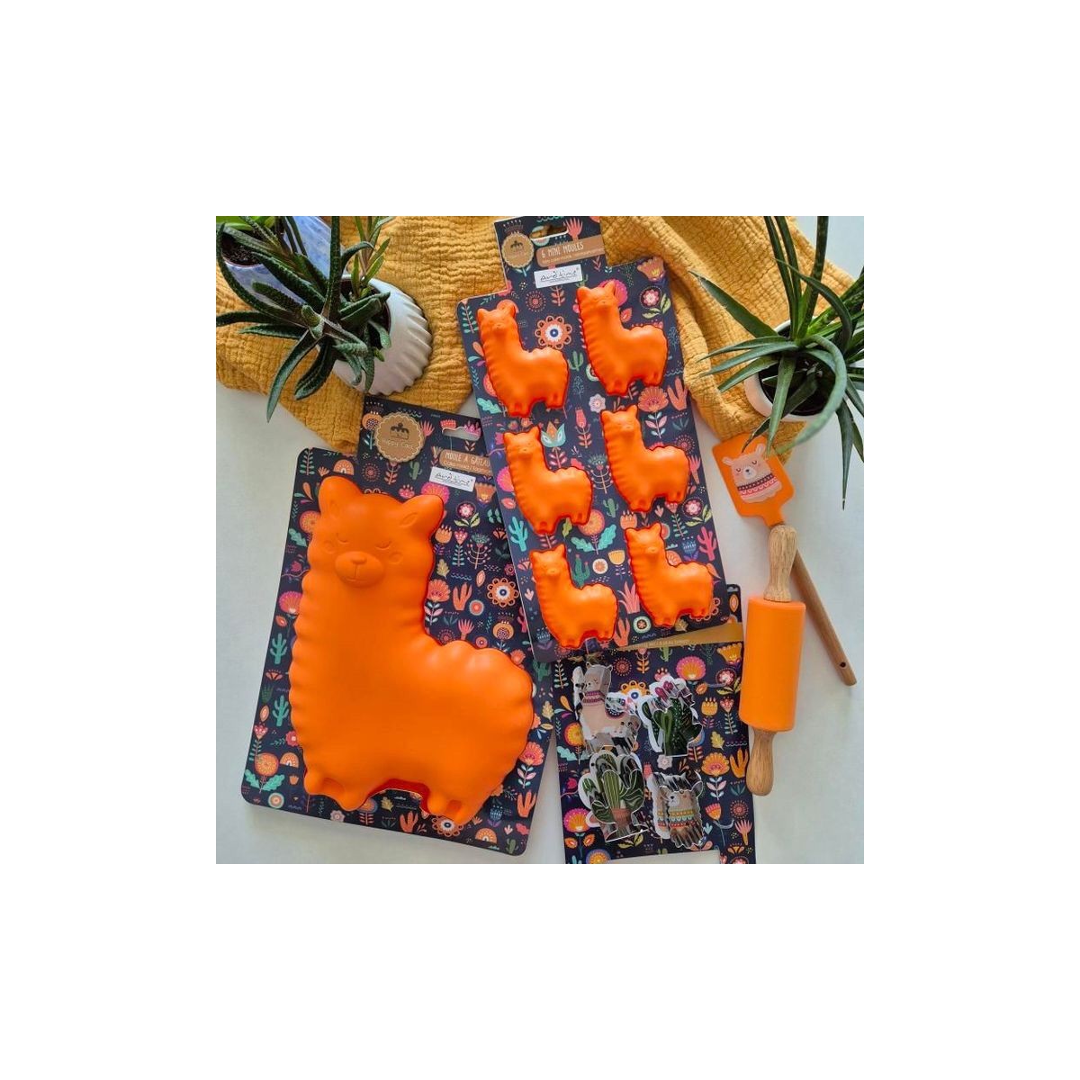 EC-HACH6ACC Lot de 6 accessoires forme lama, Happy Cake