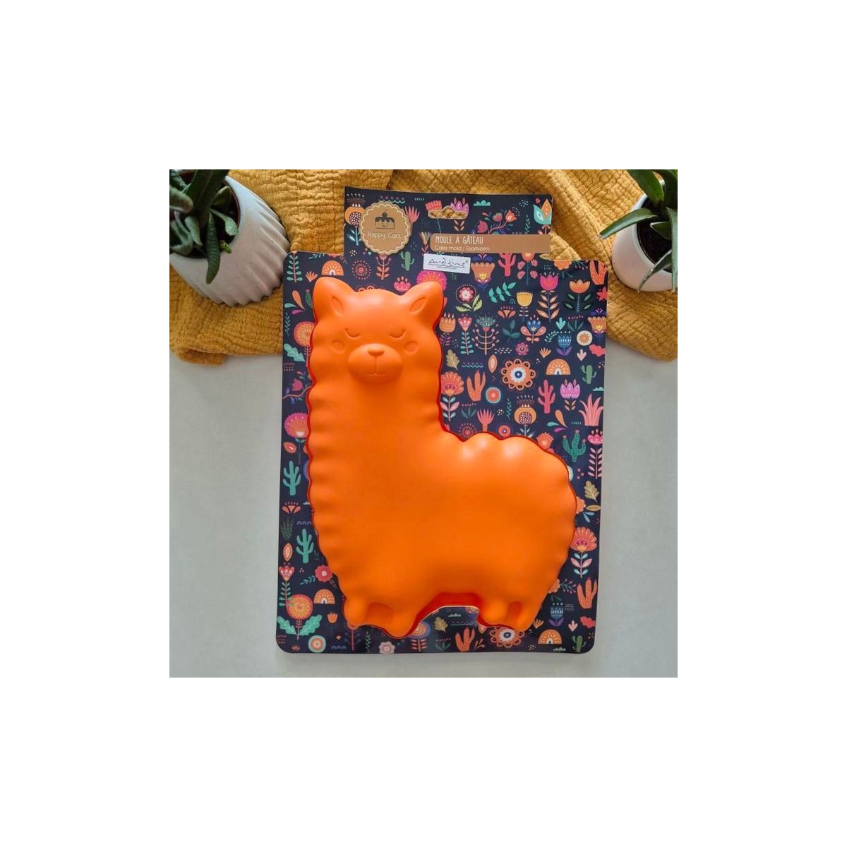 EC-HACLAMA Moule à gâteau en silicone forme Lama, Happy Cake