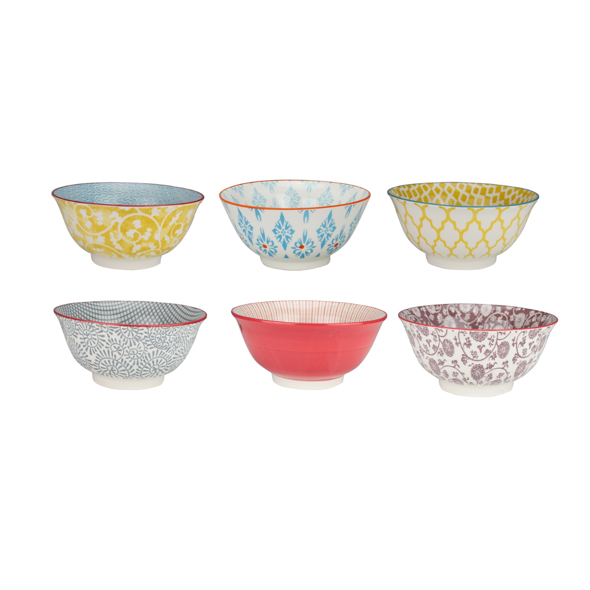 EC-6SABBOL15-1 Lot de 6 bols médiums design 1, SABAE