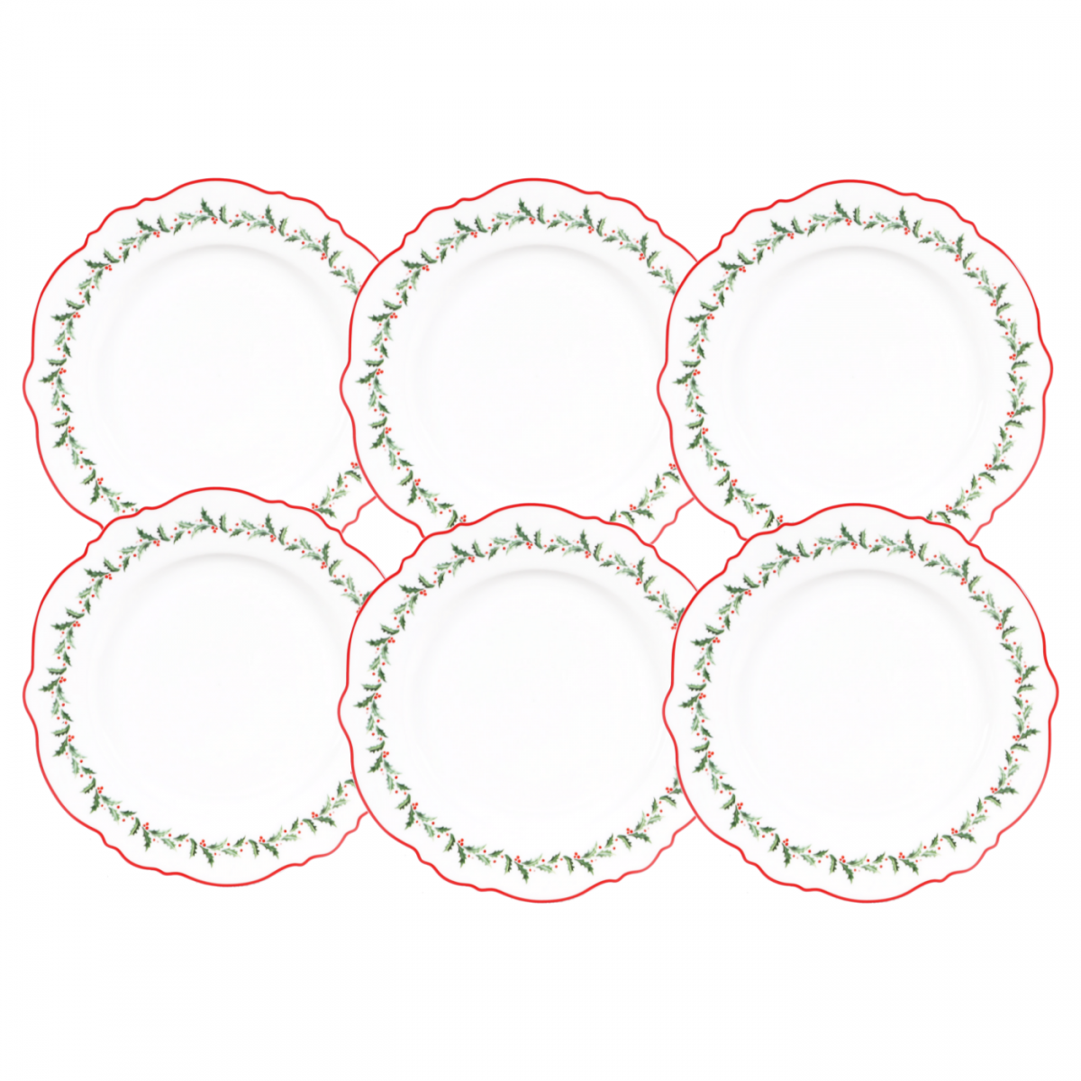 Lot de 6 grandes assiettes, SOUVENIRS D'ANTAN