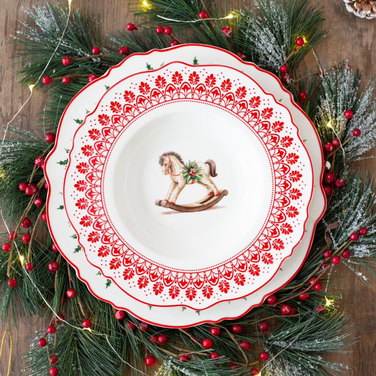 Lot de 6 assiettes creuses, SOUVENIRS D'ANTAN