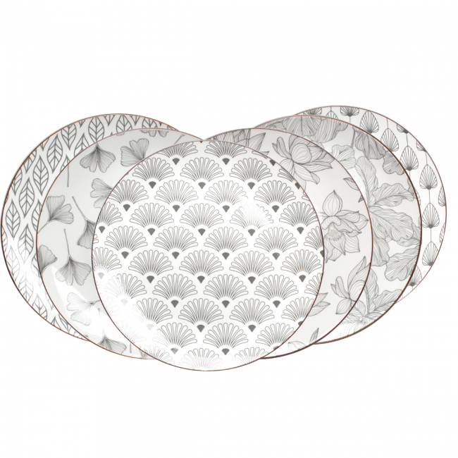 Lot de 6 grandes assiettes, SASEBO Lot de 6 grandes assiettes, SASEBO