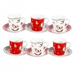 Lot de 6 Tasses, SOUVENIRS D'ANTAN Lot de 6 Tasses, SOUVENIRS D'ANTAN