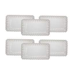 Lot de 6 grandes assiettes rectangulaires, Coquillage Lot de 6 grandes assiettes rectangulaires, Coquillage