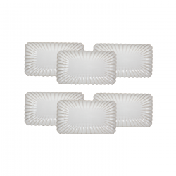 Lot de 6 petites assiettes rectangulaires, Coquillage Lot de 6 petites assiettes rectangulaires, Coquillage
