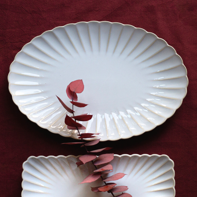 Lot 2 plats ovales, COQUILLAGE Lot 2 plats ovales, COQUILLAGE