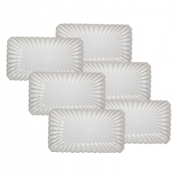 Lot de 6 grandes assiettes rectangulaires, Coquillage Lot de 6 grandes assiettes rectangulaires, Coquillage