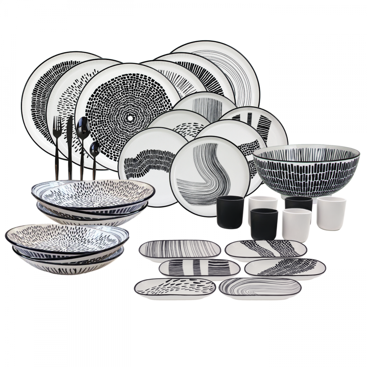 EC-YUSERV55 Service à vaisselle complet 55 pièces, Yucatan