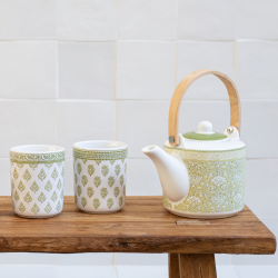 Lot de 2 tasses et 1 théière avec infuseur, SOLIMAN Lot de 2 tasses et 1 théière avec infuseur, SOLIMAN