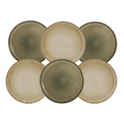 Lot de 6 grandes assiettes, TERRALHA Lot de 6 grandes assiettes, TERRALHA