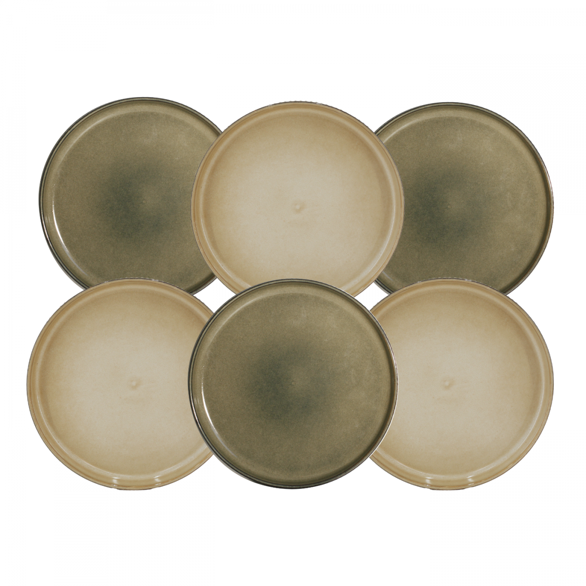 Lot de 6 grandes assiettes, TERRALHA