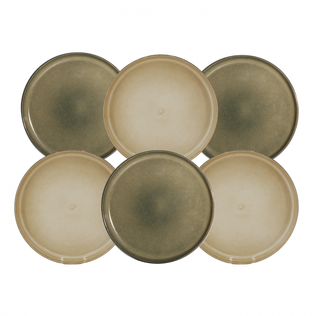 Lot de 6 grandes assiettes, TERRALHA Lot de 6 grandes assiettes, TERRALHA