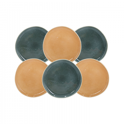 Lot de 6 petites assiettes à dessert, CORALIA Lot de 6 petites assiettes à dessert, CORALIA