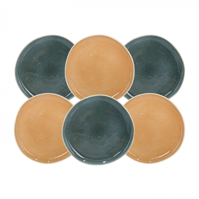 Lot de 6 grandes assiettes, CORALIA Lot de 6 grandes assiettes, CORALIA