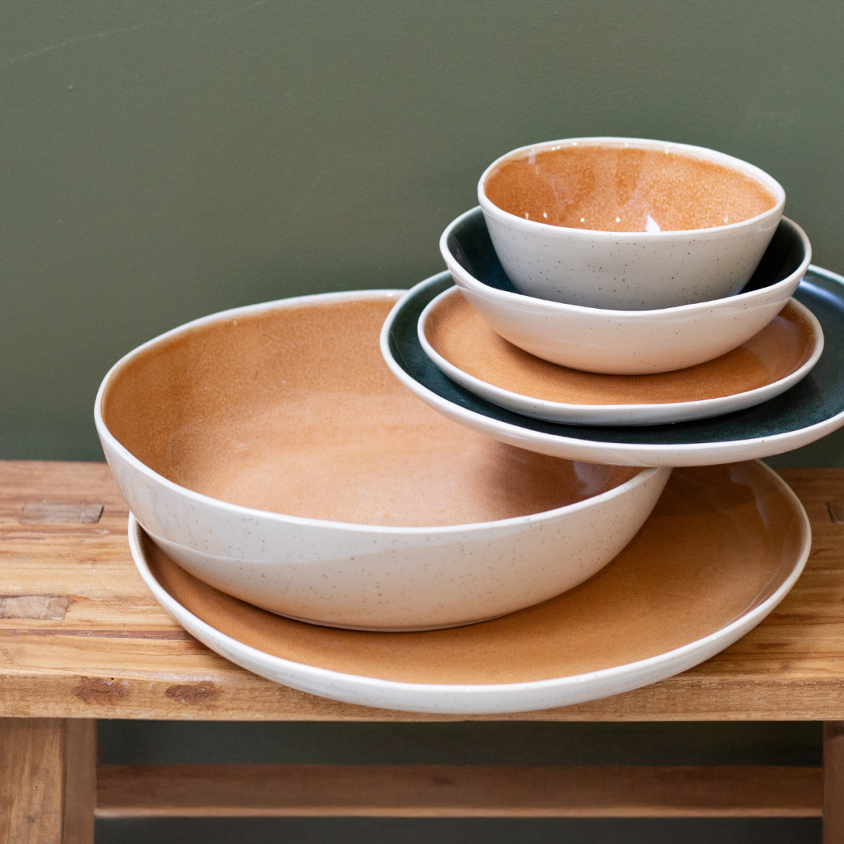 Saladier bas orange, CORALIA