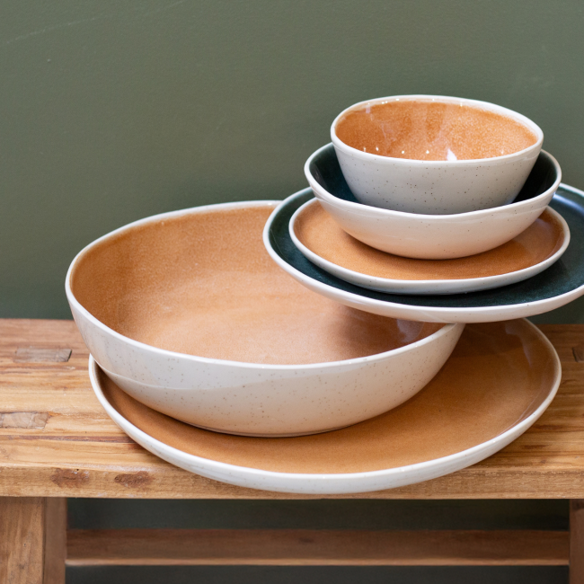 Saladier bas orange, CORALIA Saladier bas orange, CORALIA