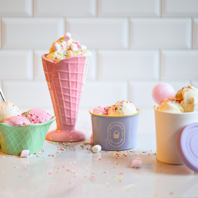 EC-4GELCONE Lot de 4 coupes cône à glaces, Gelatéria EC-4GELCONE Lot de 4 coupes cône à glaces, Gelatéria