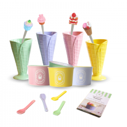 Ensemble de coupes à glace et ses cuillères, GELATERIA Ensemble de coupes à glace et ses cuillères, GELATERIA