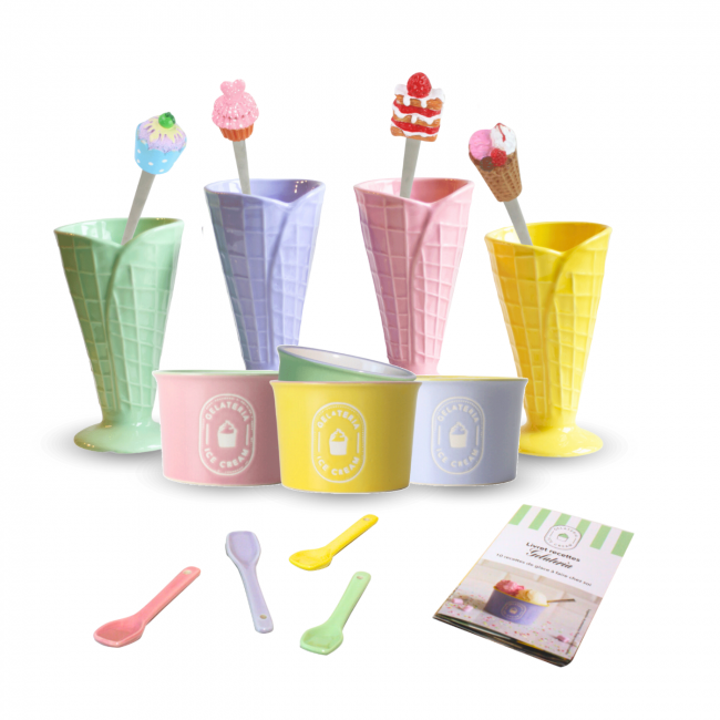 Ensemble de coupes à glace et ses cuillères, GELATERIA Ensemble de coupes à glace et ses cuillères, GELATERIA