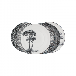 Lot de 6 petites assiettes, VILLA LES PINS Lot de 6 petites assiettes, VILLA LES PINS