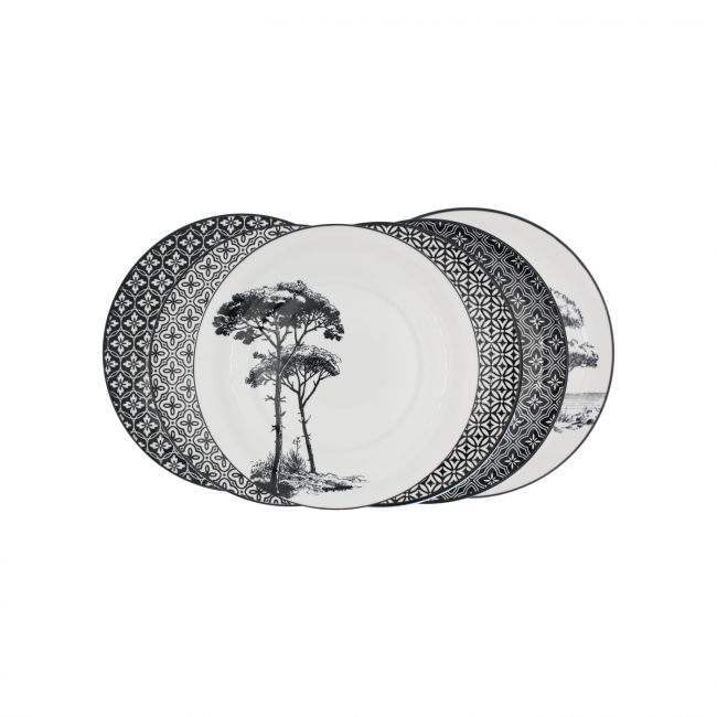 Lot de 6 petites assiettes, VILLA LES PINS Lot de 6 petites assiettes, VILLA LES PINS