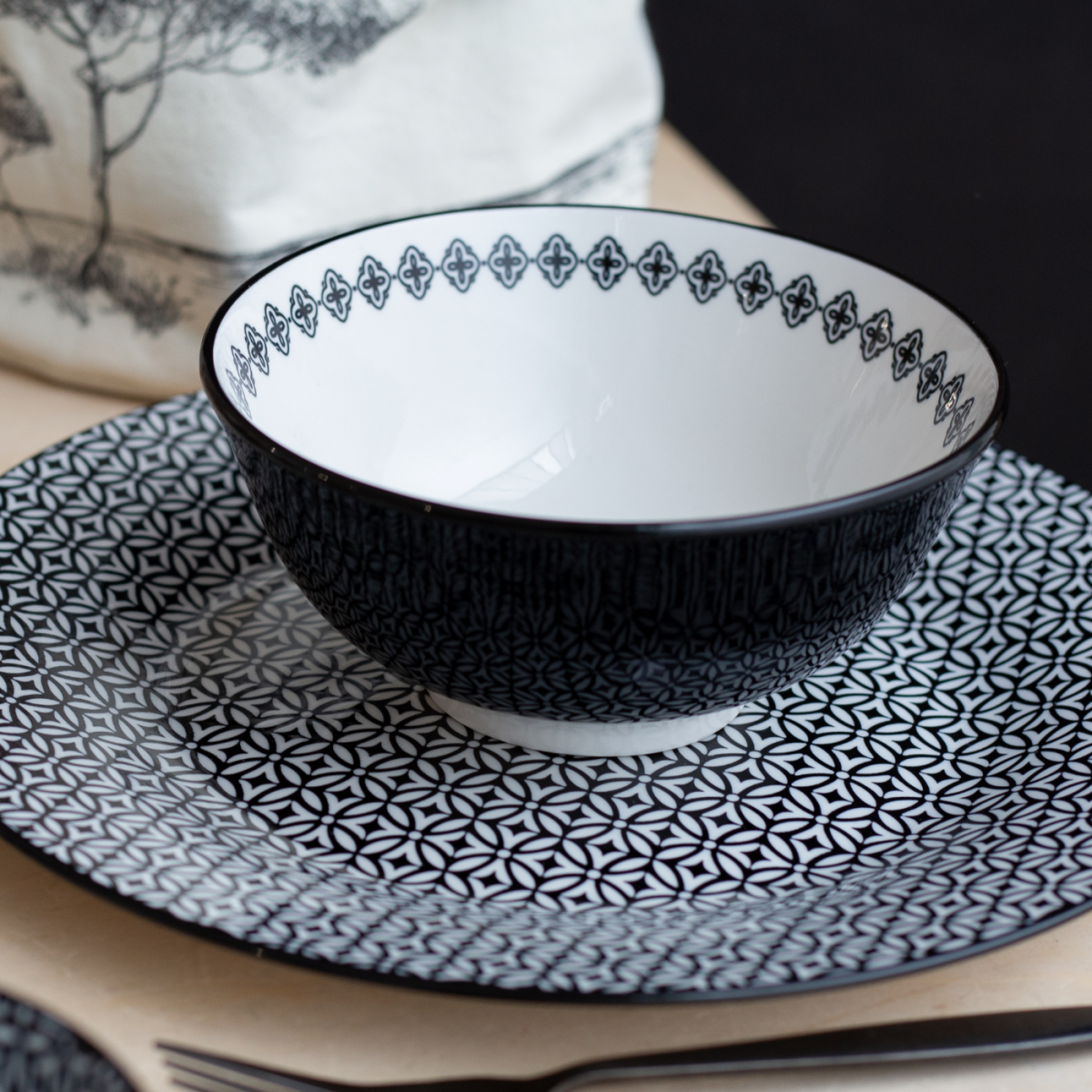 Lot de 6 moyens bols, VILLA LES PINS