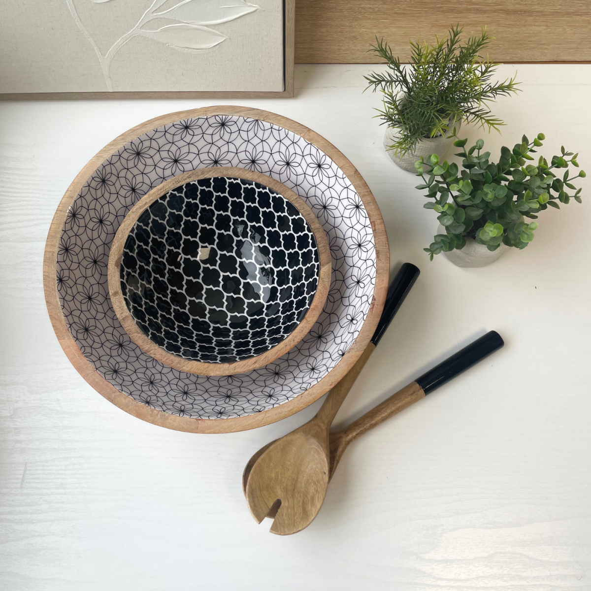 Service à salade complet, BLACK