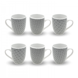 Lot de 6 mugs, Villa Les Pins Lot de 6 mugs, Villa Les Pins
