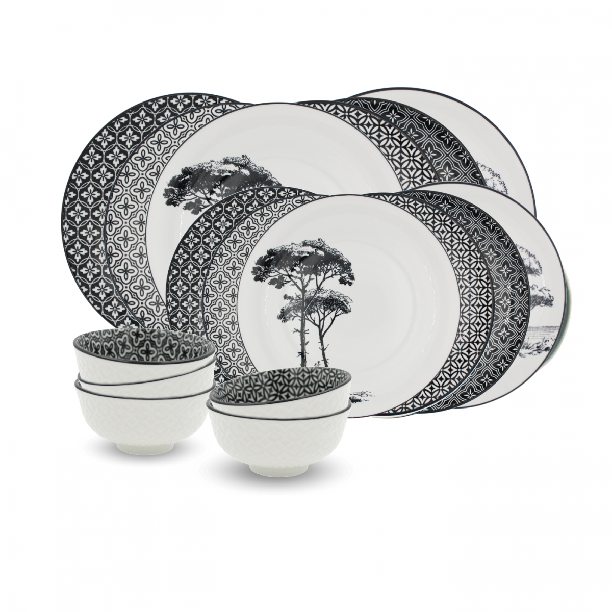 Service d'assiettes et bols 18 pièces, Villa Les Pins