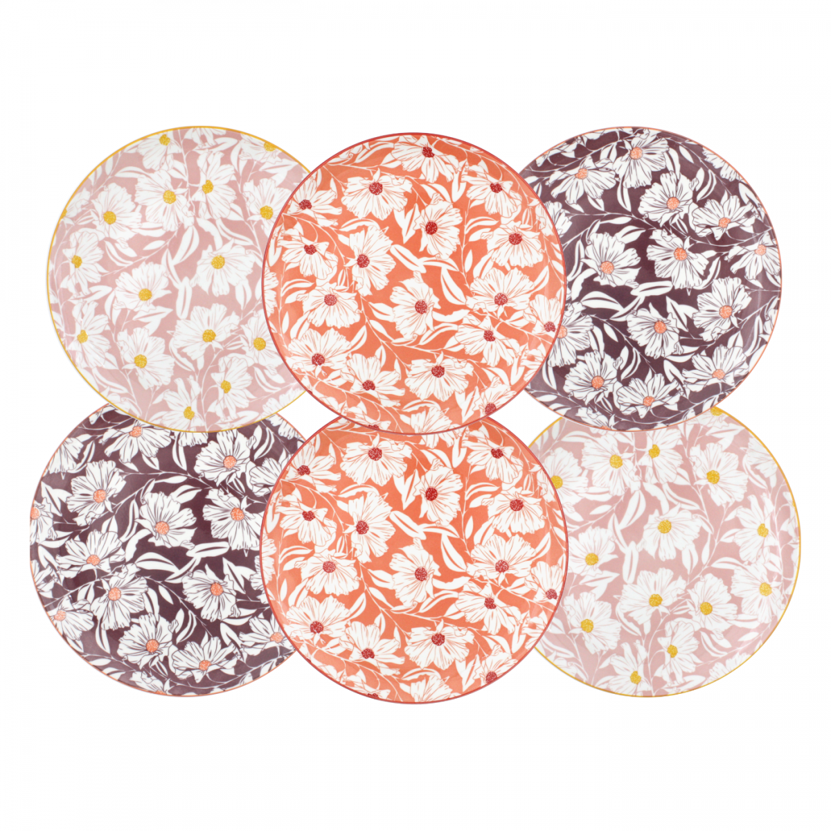 Lot de 6 grandes assiettes, OPHELIA
