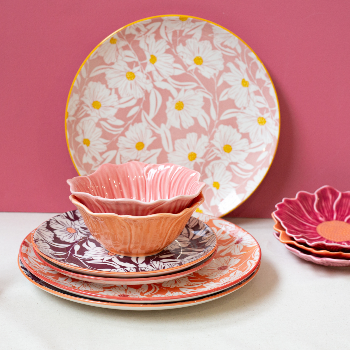 Lot de 6 grandes assiettes, OPHELIA